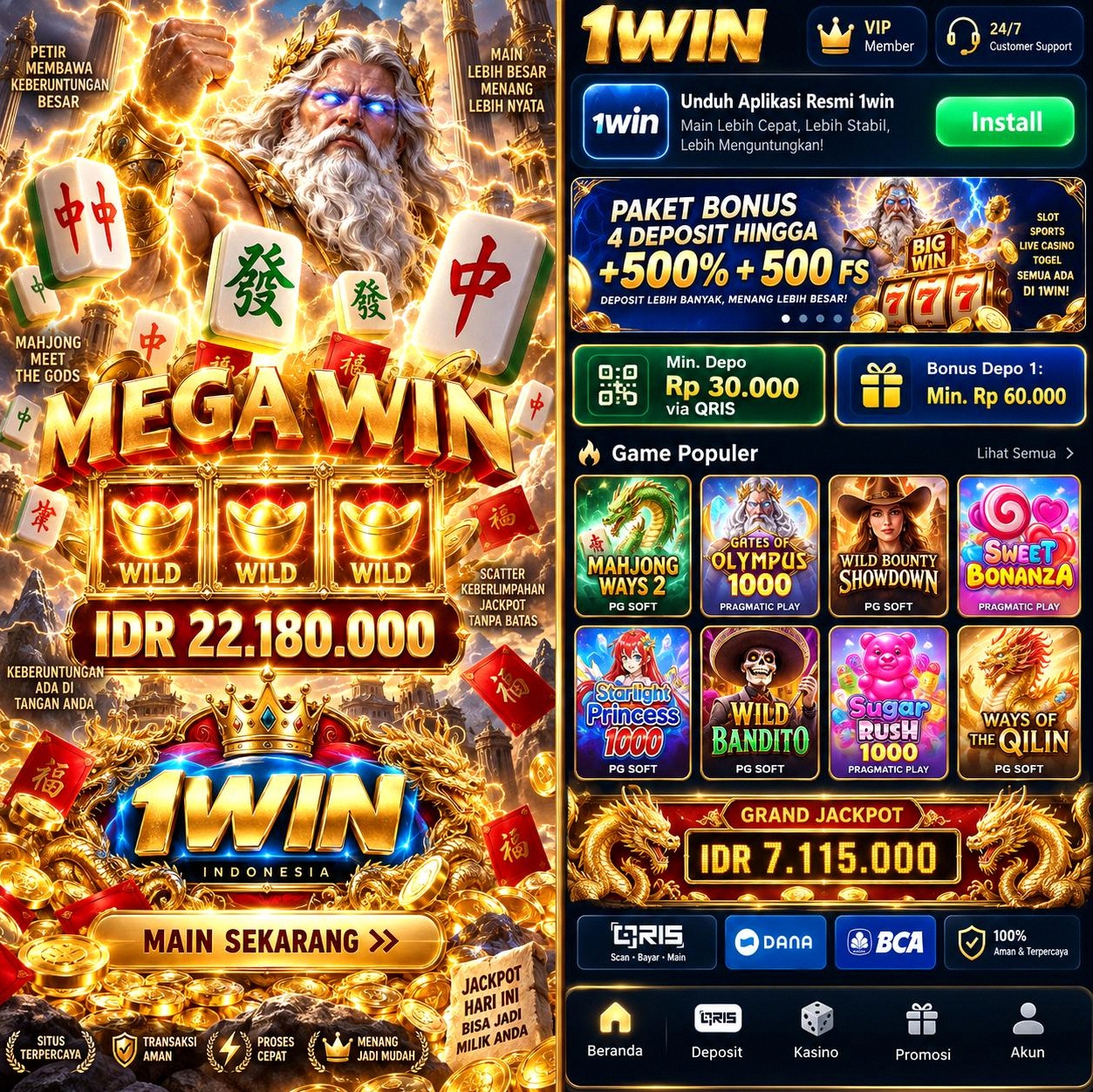 1WIN - Official ✓ Unduh APK Terbaru